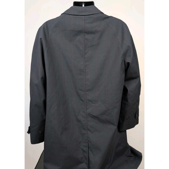 VTG London Fog Clipper Mill Plaid Placket Front Trench Coat 38R Alpaca Mohair - Picture 6 of 11